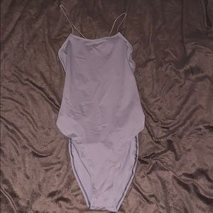 Grey Open Back Bodysuit